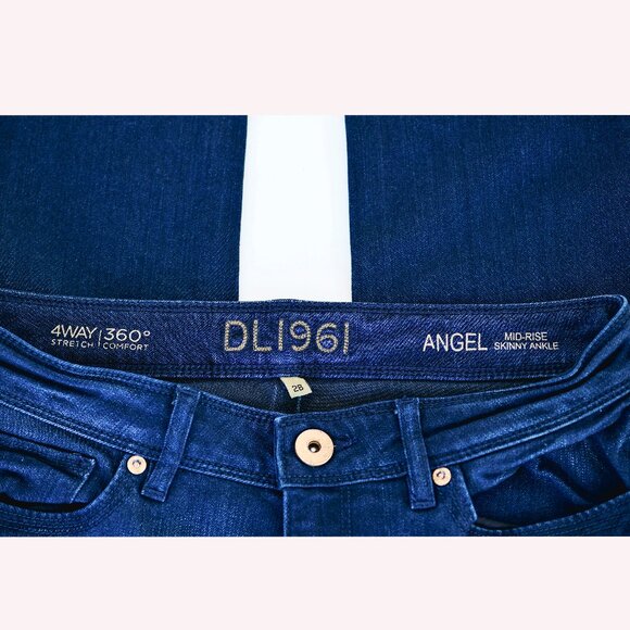 DL1961 Angel Mid Rise Skinny Ankle Jeans Women's Size 27 4 Way Stretch - Picture 2 of 8